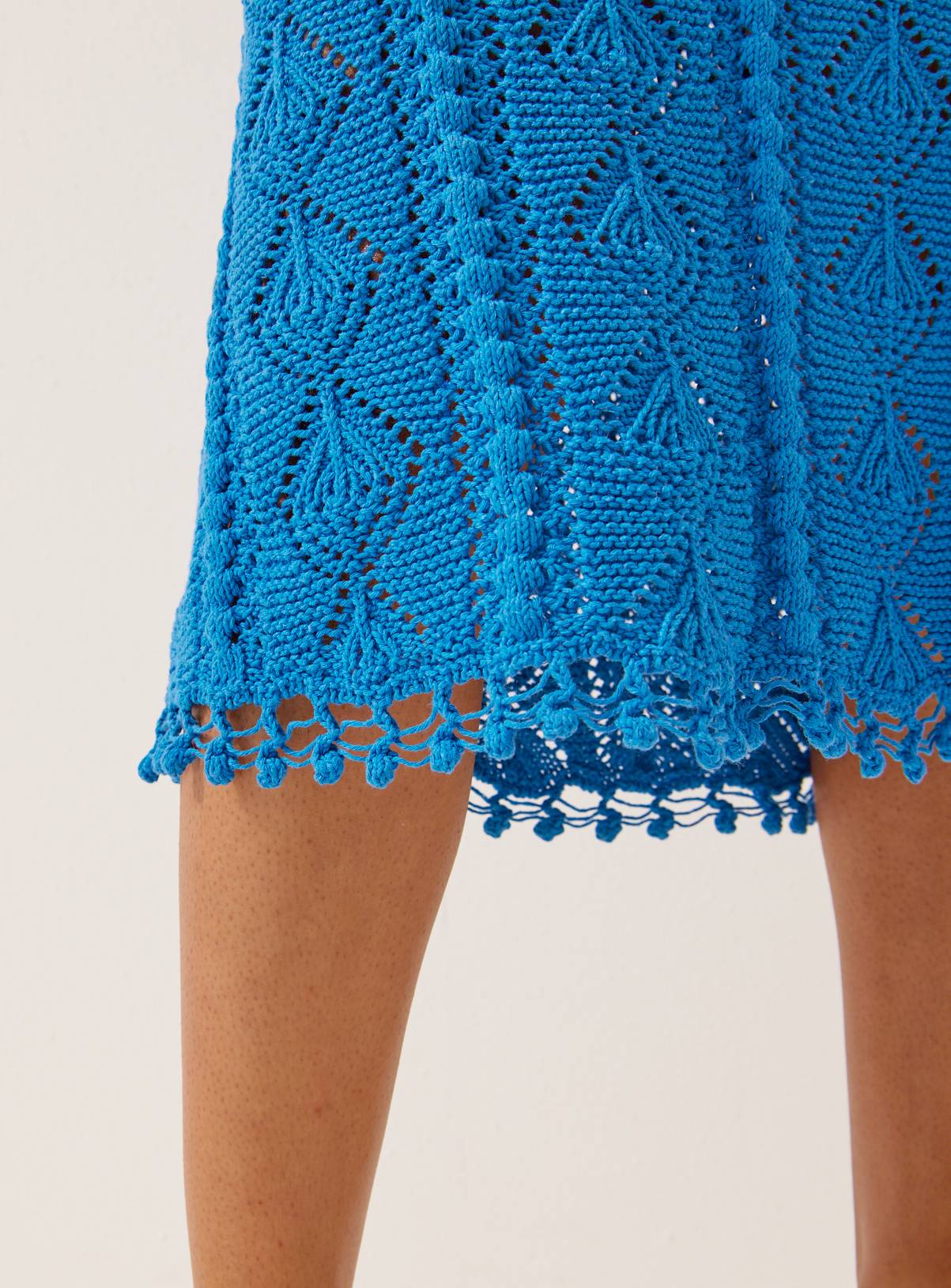 Blue Crochet Embroidered Midi Dress 20 - Image 3